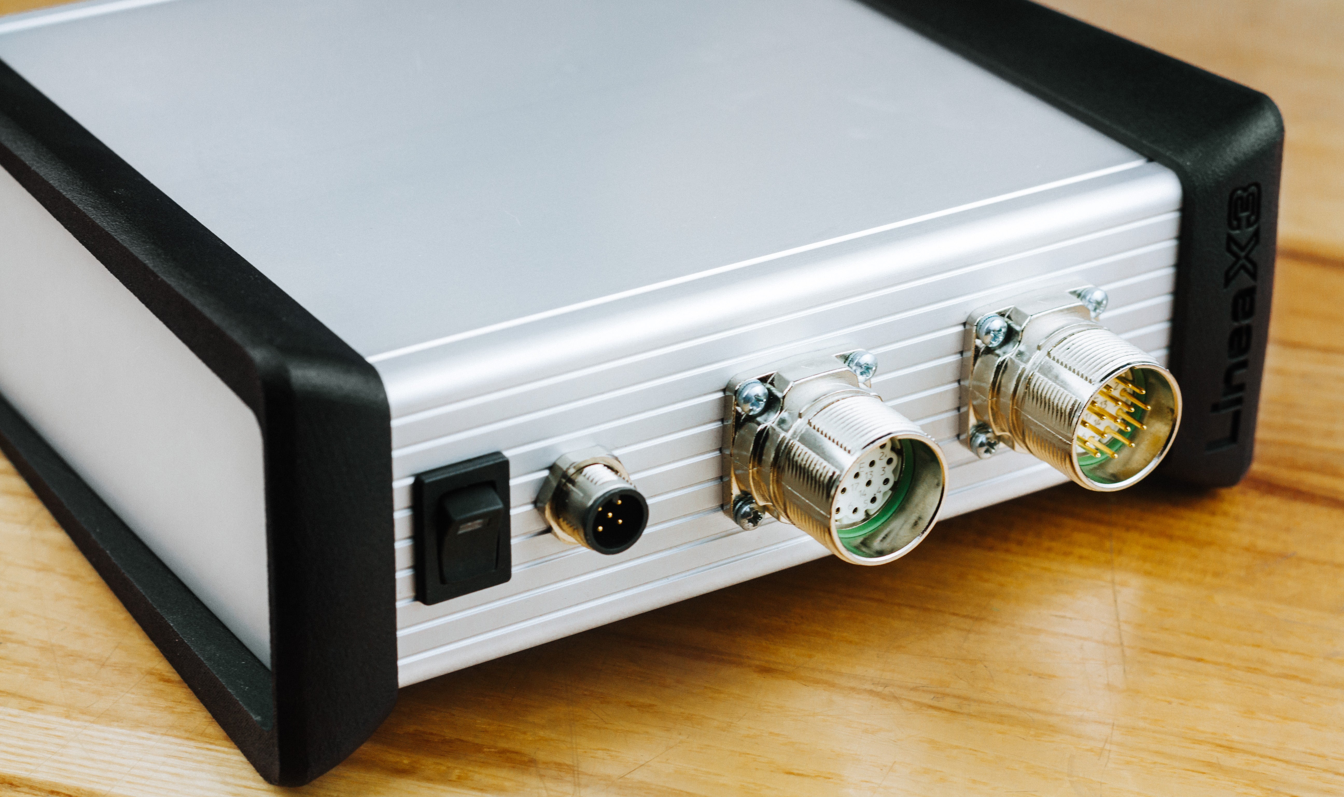 Linea X3 Encoder Tester on Workbench with Wood Countertop