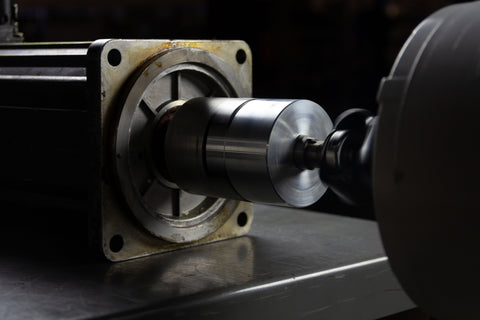 Servomotor Rexroth con acoplador girando a 10 rpm